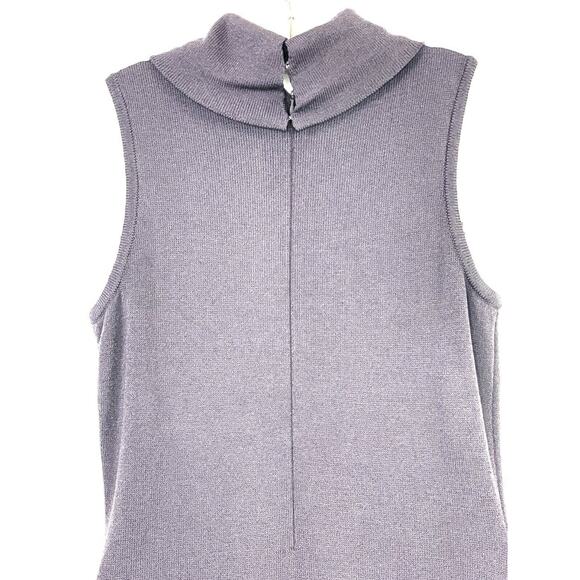 St John Santana Knit Sleeveless Cowl Neck Sweater Dress Size 6 Grayish Purple - Picture 6 of 12